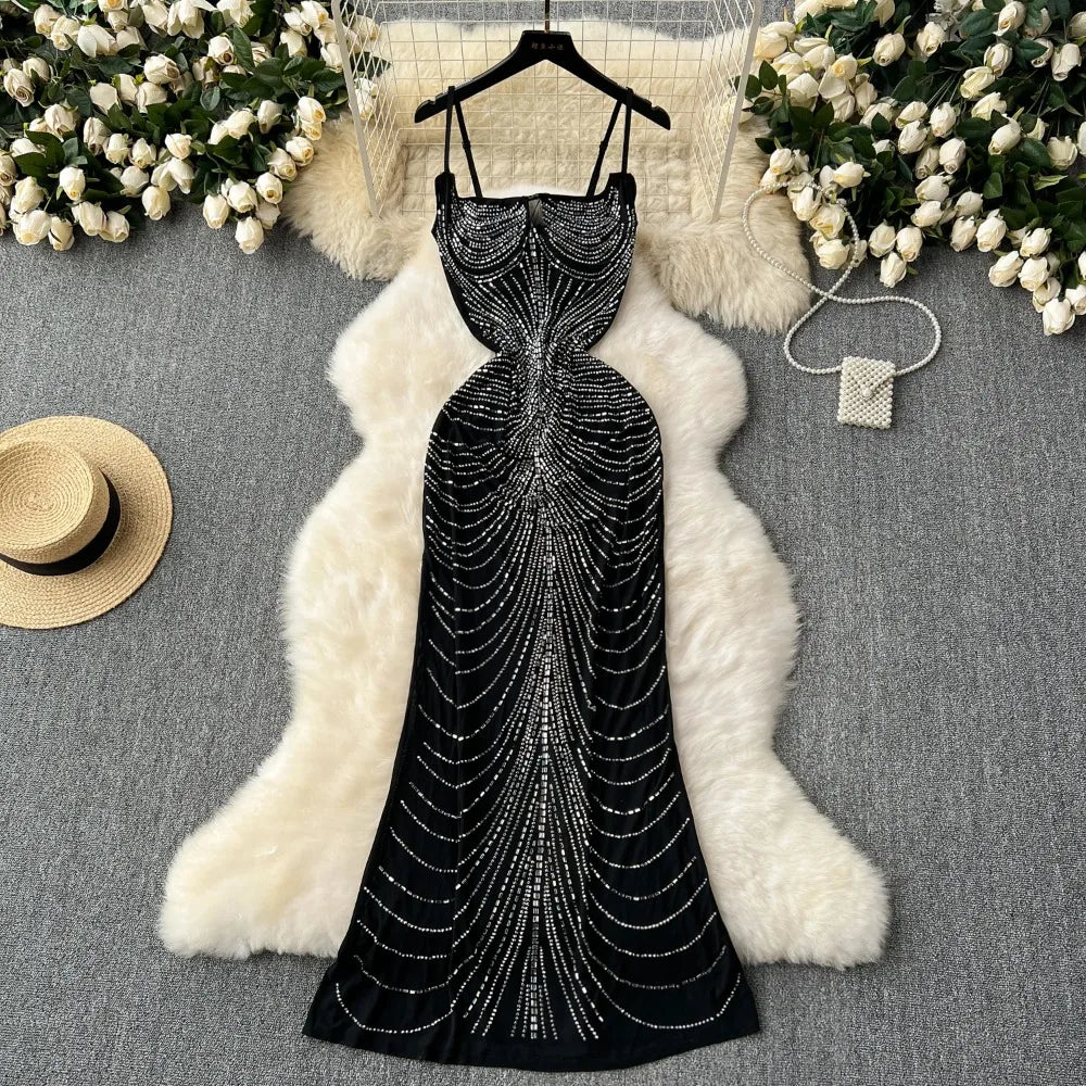 Matilda Black Scatter Sequin Maxi Dress