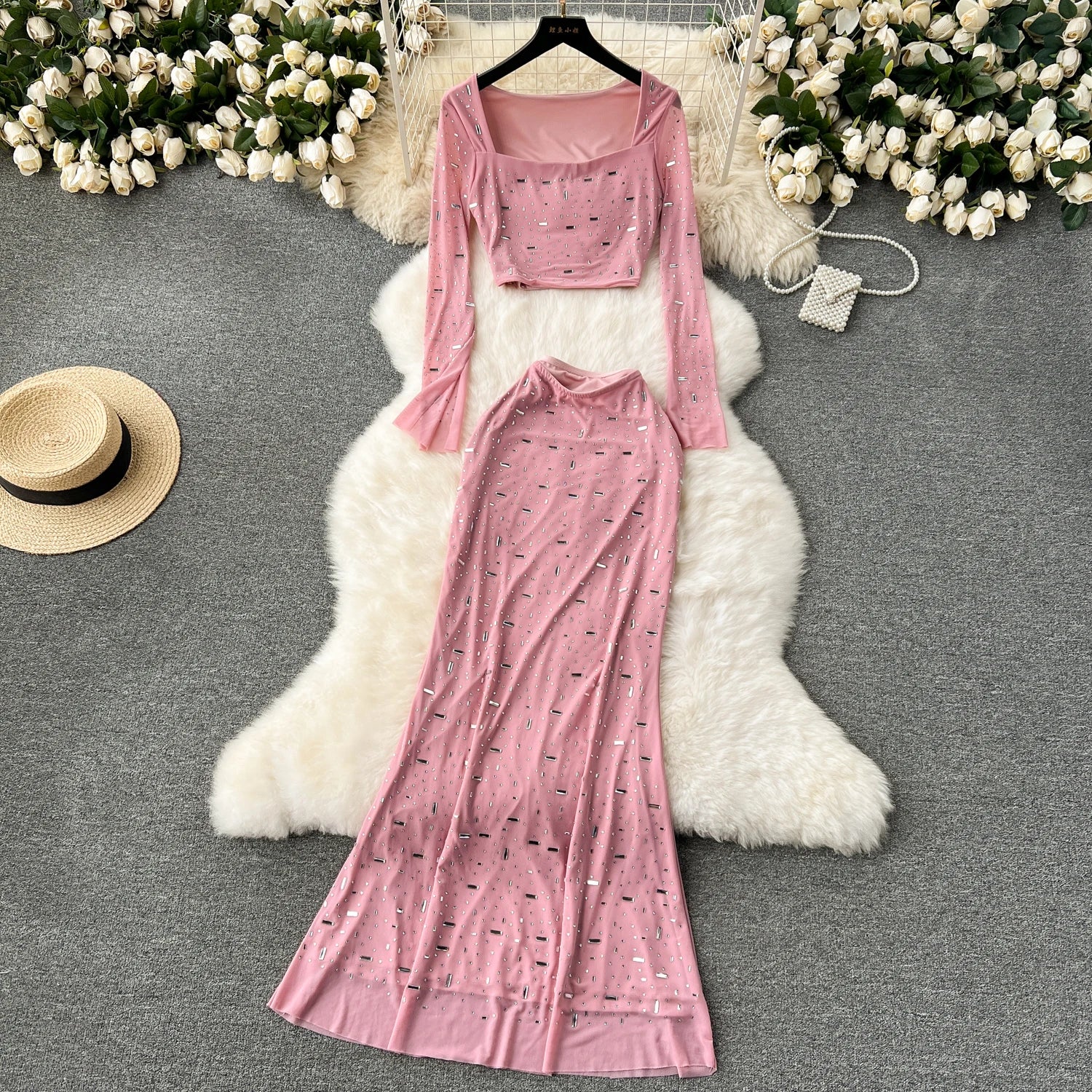 Double spiral maxi dress w/ pockets (Powerful Pink Collection) main image 1