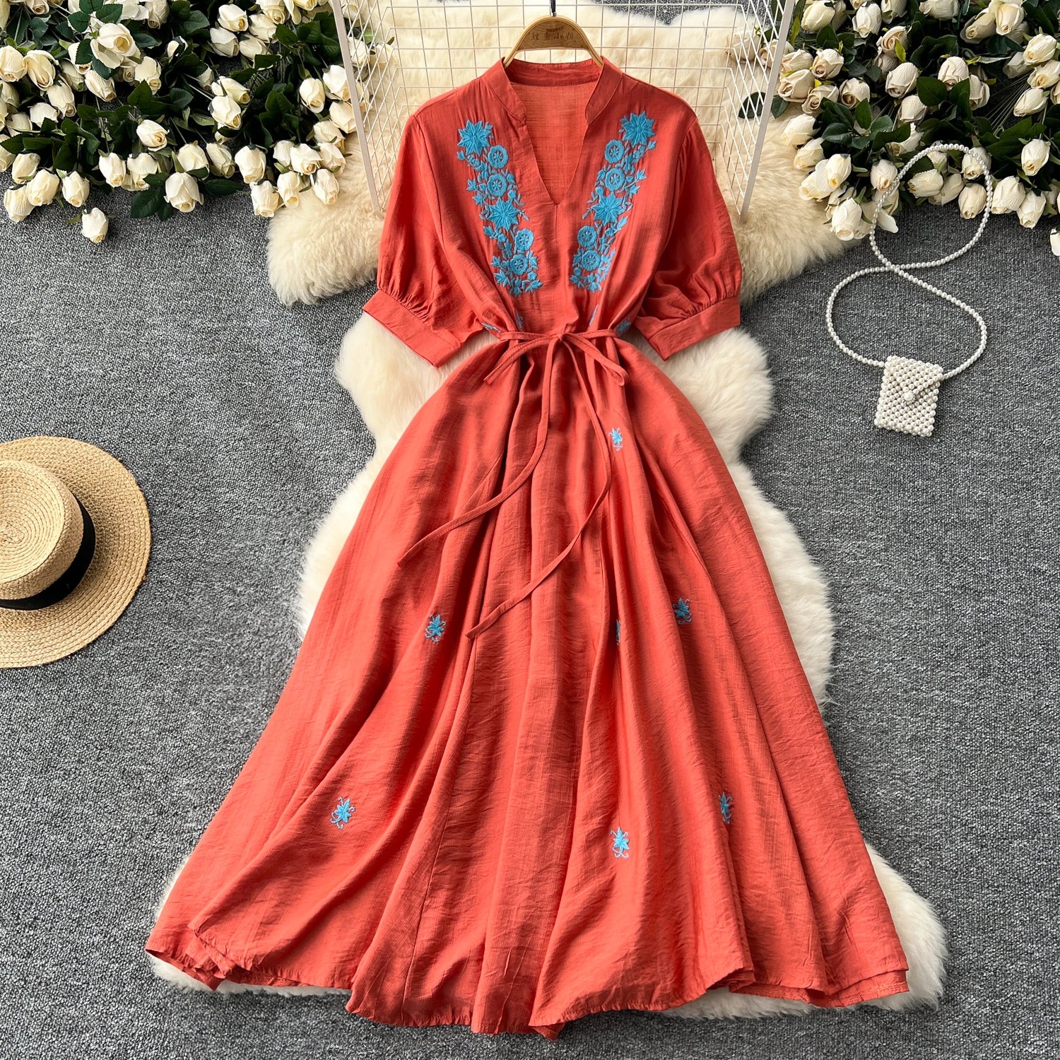 Luna Boho Embroidered Maxi Dress main image 1