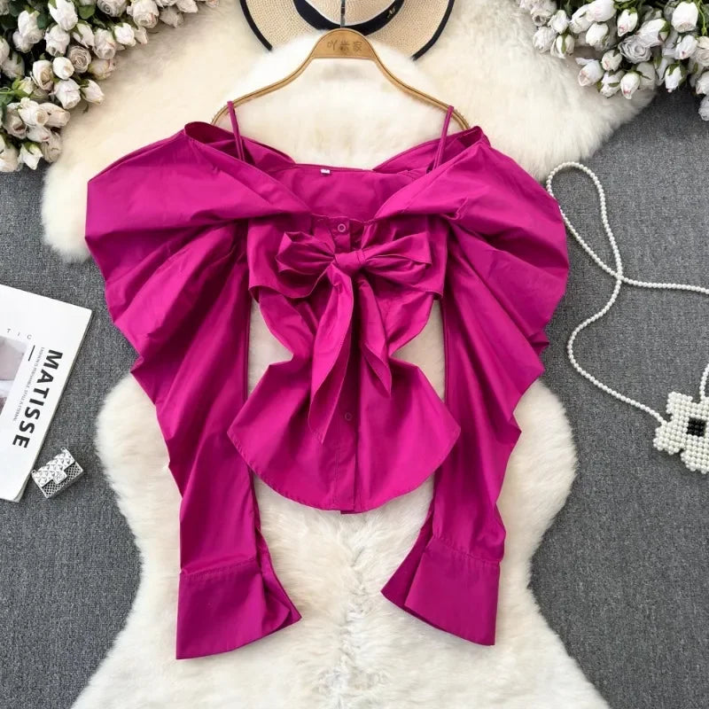Fuchsia Off Shoulder Top