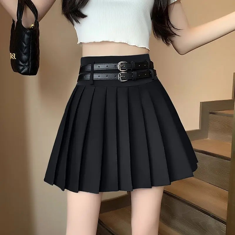Double Belted High Waist Skirt main image 0