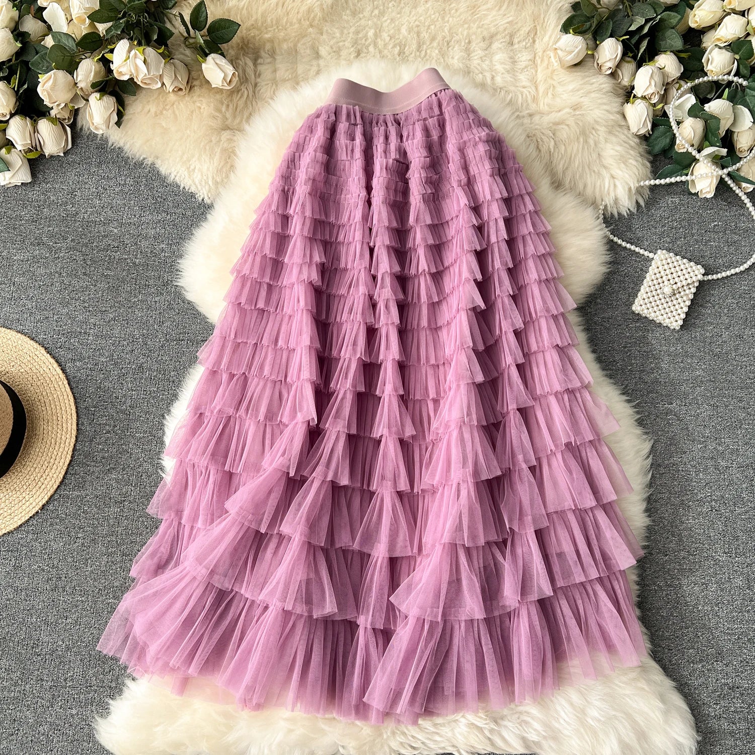 Ruffle Layered Maxi Skirts